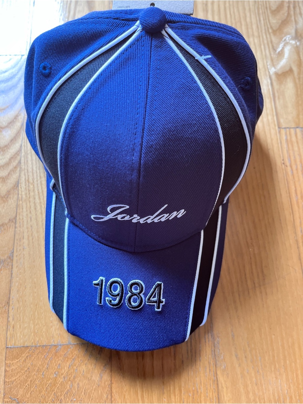 Jordan vintage Navy and White Striped Baseball Cap with 1984 Embroidery